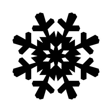 Beyaz arkaplanda kar tanesi simgesi silueti