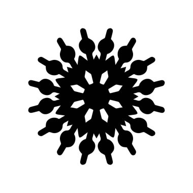 Beyaz arkaplanda kar tanesi simgesi silueti