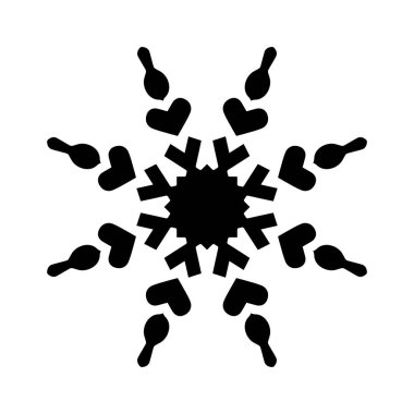 Beyaz arkaplanda kar tanesi simgesi silueti