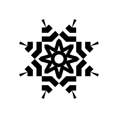 Beyaz arkaplanda kar tanesi simgesi silueti