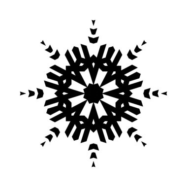 Beyaz arkaplanda kar tanesi simgesi silueti
