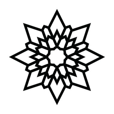 Beyaz arkaplanda kar tanesi simgesi silueti