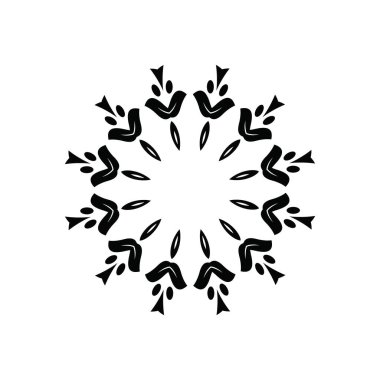 Beyaz arkaplanda kar tanesi simgesi silueti