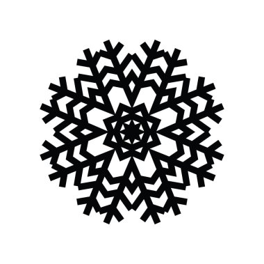 Beyaz arkaplanda kar tanesi simgesi silueti