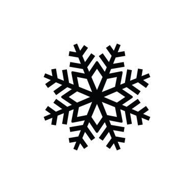 Beyaz arkaplanda kar tanesi simgesi silueti