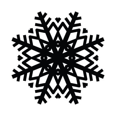 Beyaz arkaplanda kar tanesi simgesi silueti