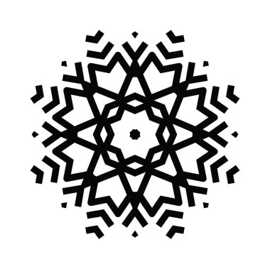 Beyaz arkaplanda kar tanesi simgesi silueti