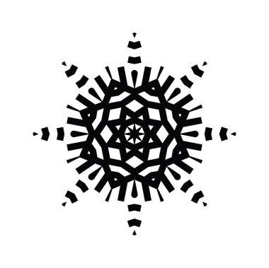 Beyaz arkaplanda kar tanesi simgesi silueti