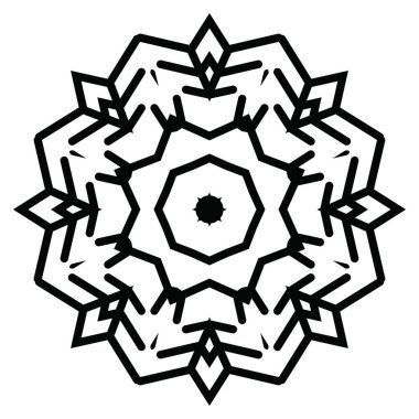 Beyaz arkaplanda kar tanesi simgesi silueti