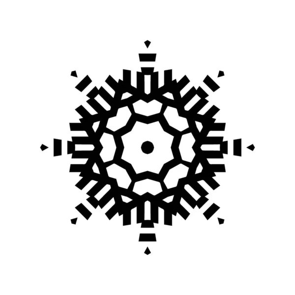 Snowflake Icon Silhouette White Background — Stock Photo, Image