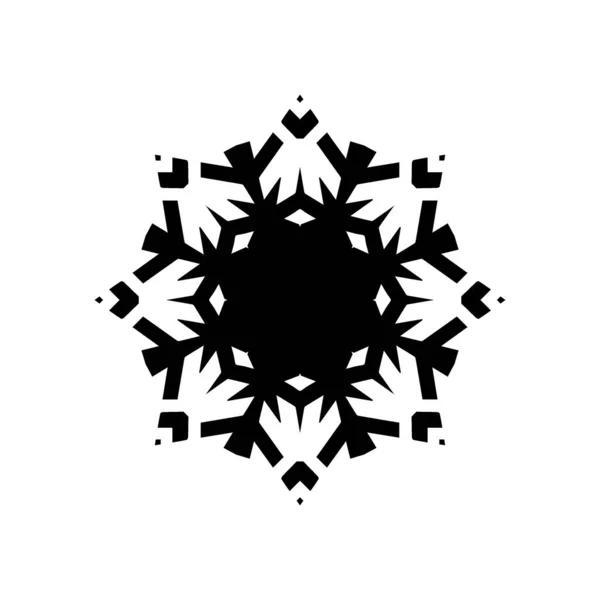 Silhouette Icona Fiocco Neve Sfondo Bianco — Foto Stock