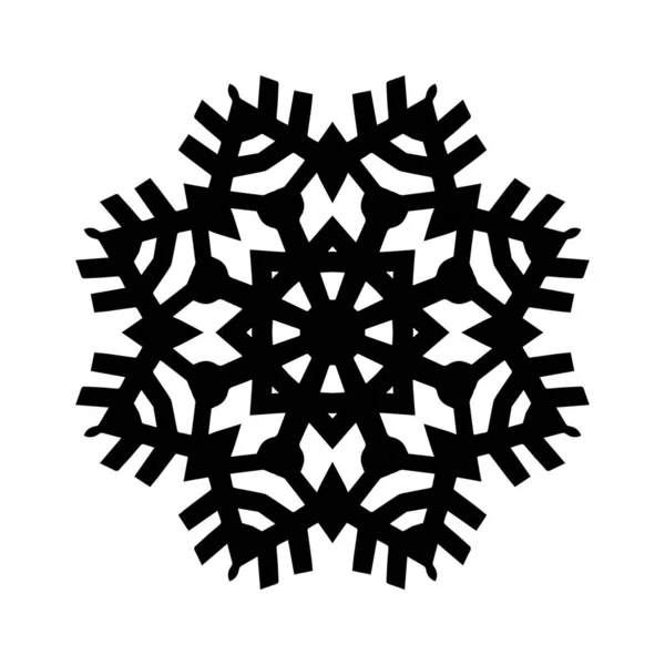 Silhouette Icona Fiocco Neve Sfondo Bianco — Foto Stock