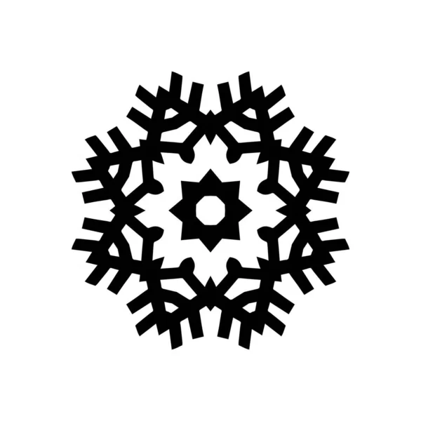 Snowflake Icon Silhouette White Background — Stock Photo, Image