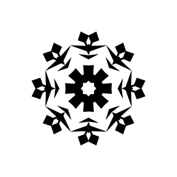 Snowflake Icon Silhouette White Background — Stock Photo, Image