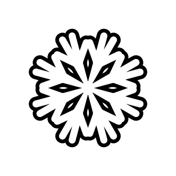 Ikona Płatka Śniegu Sylwetka Białym Tle — Zdjęcie stockowe