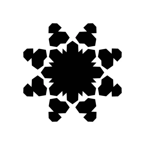 白色背景上的雪花图标轮廓 — 图库照片
