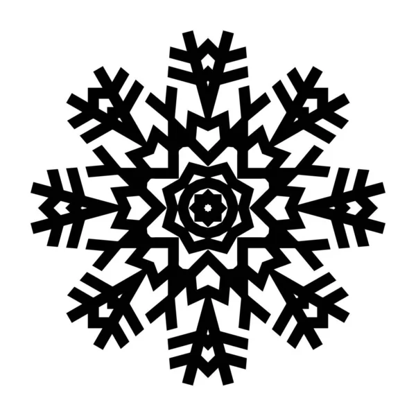 白色背景上的雪花图标轮廓 — 图库照片
