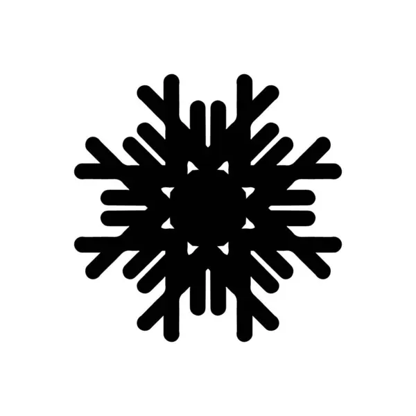 Snowflake Icon Silhouette White Background — Stock Photo, Image