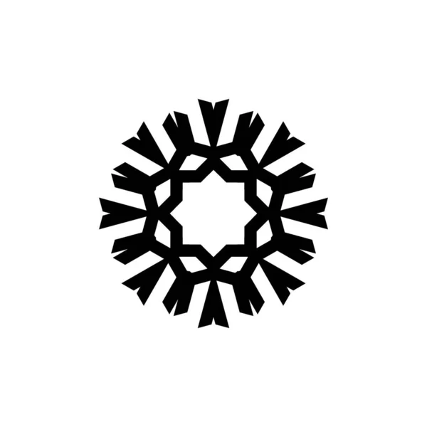 Snowflake Icon Silhouette White Background — Stock Photo, Image