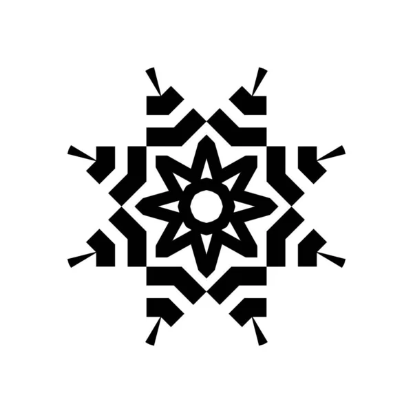 Snowflake Icon Silhouette White Background — Stock Photo, Image