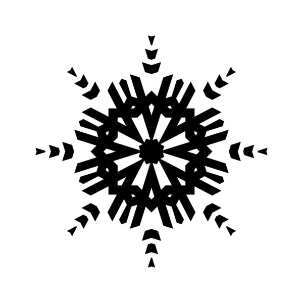 Snowflake Icon Silhouette White Background — Stock Photo, Image