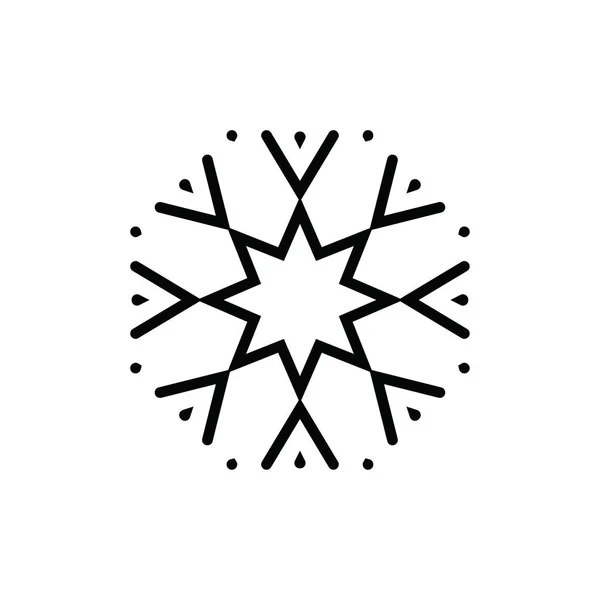 Schneeflocke Symbol Silhouette Auf Weißem Hintergrund — Stockfoto