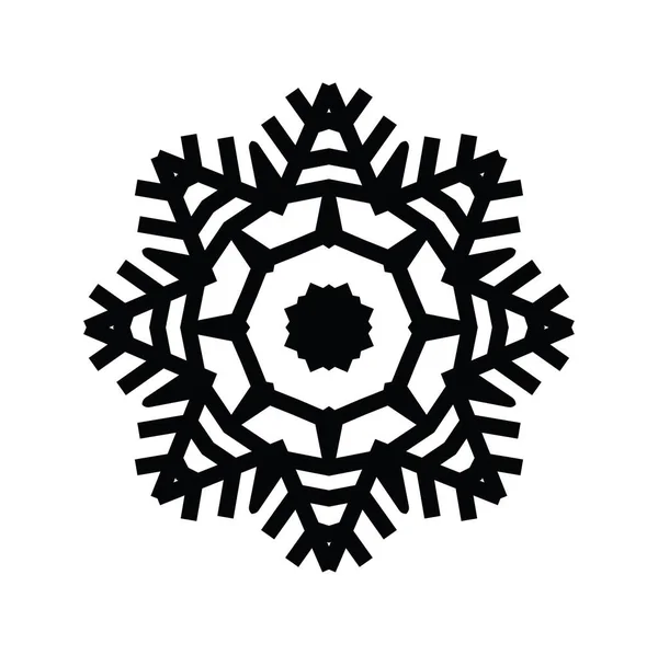 Snowflake Icon Silhouette White Background — Stock Photo, Image