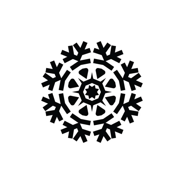 Snowflake Icon Silhouette White Background — Stock Photo, Image