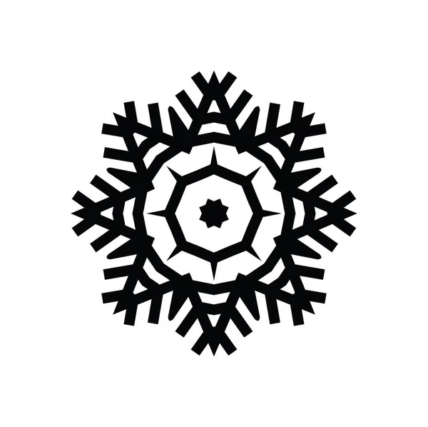 Snowflake Icon Silhouette White Background — Stock Photo, Image