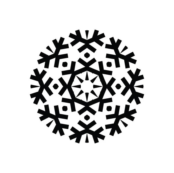 Ikona Płatka Śniegu Sylwetka Białym Tle — Zdjęcie stockowe