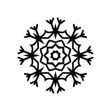 Beyaz arkaplanda kar tanesi simgesi silueti