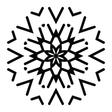 Beyaz arkaplanda kar tanesi simgesi silueti