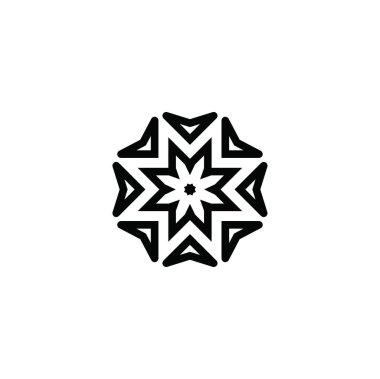 Beyaz arkaplanda kar tanesi simgesi silueti