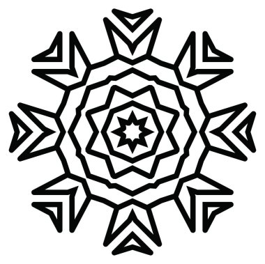 Beyaz arkaplanda kar tanesi simgesi silueti