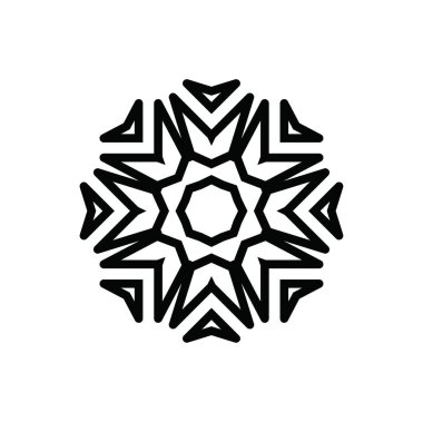 Beyaz arkaplanda kar tanesi simgesi silueti