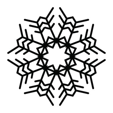 Beyaz arkaplanda kar tanesi simgesi silueti