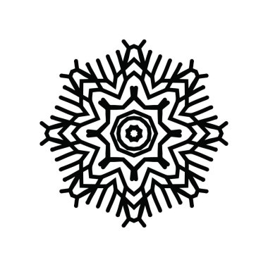 Beyaz arkaplanda kar tanesi simgesi silueti