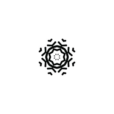 Beyaz arkaplanda kar tanesi simgesi silueti