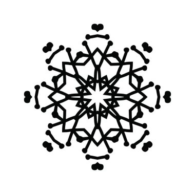 Beyaz arkaplanda kar tanesi simgesi silueti