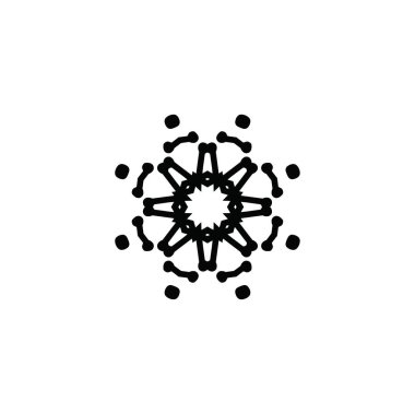 Beyaz arkaplanda kar tanesi simgesi silueti