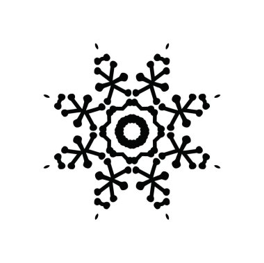 Beyaz arkaplanda kar tanesi simgesi silueti