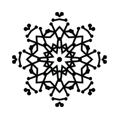 Beyaz arkaplanda kar tanesi simgesi silueti