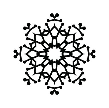 Beyaz arkaplanda kar tanesi simgesi silueti