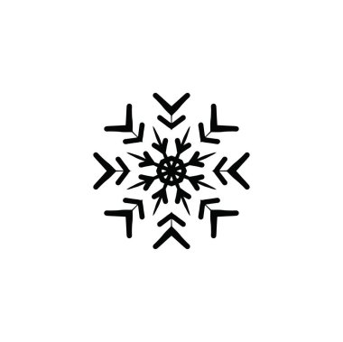 Beyaz arkaplanda kar tanesi simgesi silueti