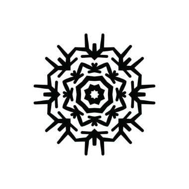 Beyaz arkaplanda kar tanesi simgesi silueti