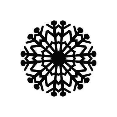 Beyaz arkaplanda kar tanesi simgesi silueti