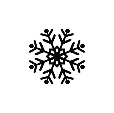 Beyaz arkaplanda kar tanesi simgesi silueti