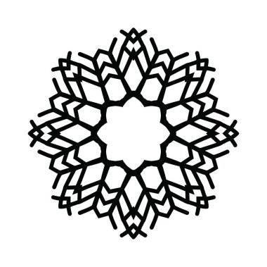 Beyaz arkaplanda kar tanesi simgesi silueti