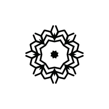 Beyaz arkaplanda kar tanesi simgesi silueti