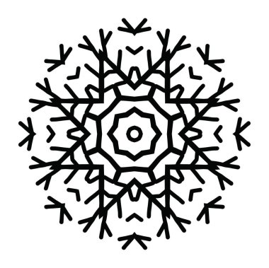 Beyaz arkaplanda kar tanesi simgesi silueti